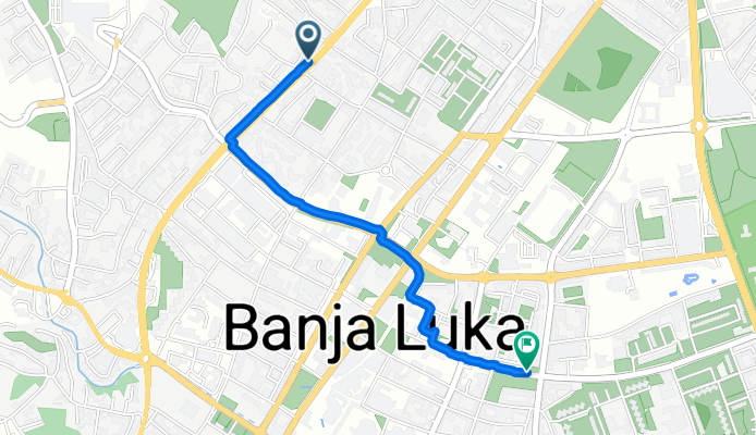Фрушкогорска, Бања Лука to Булевар војводе Живојина Мишића, Бања Лука