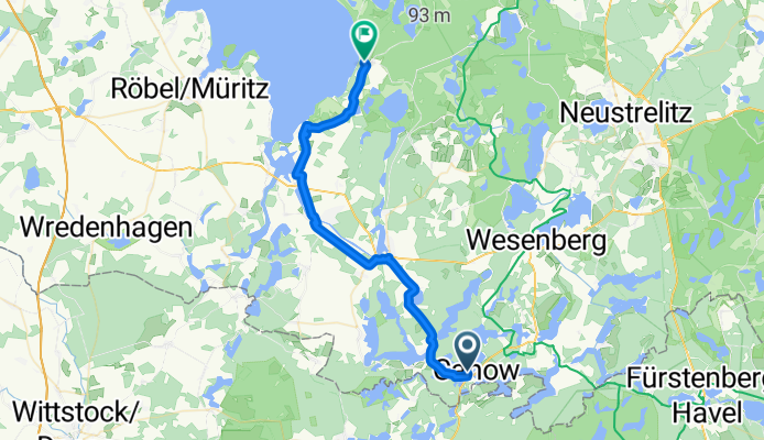 Canow, Wustrow nach Müritz Nationalpark Weg, Rechlin