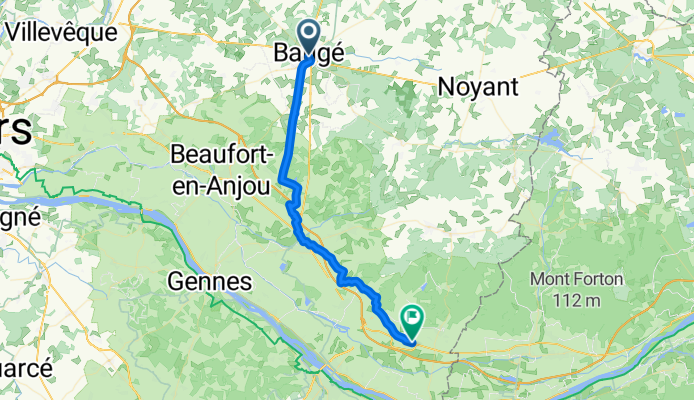 Rue de la Sénéchaussée, Baugé-en-Anjou naar Rue Albert Pottier, Allonnes