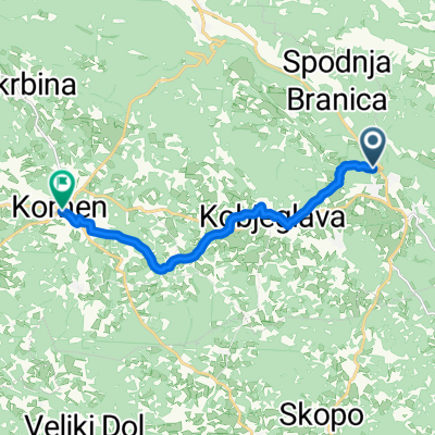 Regionalna Cesta 204, Štanjel to Komen, Komen