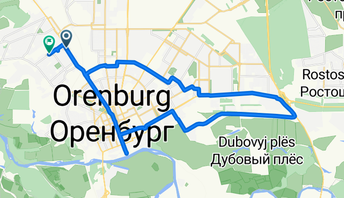 улица Ткачева, Оренбург до улица Ткачева, Оренбург