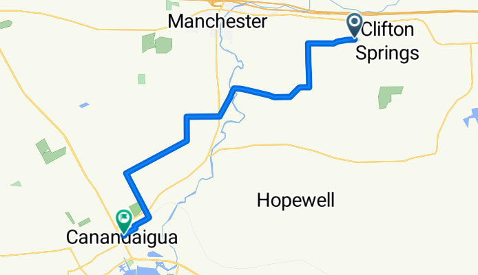 King Rd, Clifton Springs to S Main St, Canandaigua