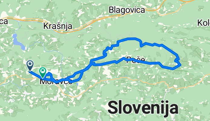 Dole pri Krašcah 11-12 to Partizanska cesta