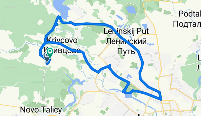 От Лиственная улица до Лиственная улица 5б