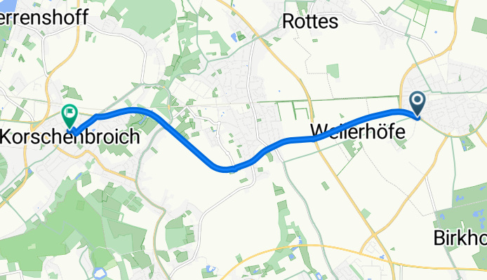 Alma-Mahler-Werfel-Straße, Kaarst nach Brauereistraße, Korschenbroich