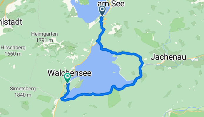 Route zu Camping Walchensee