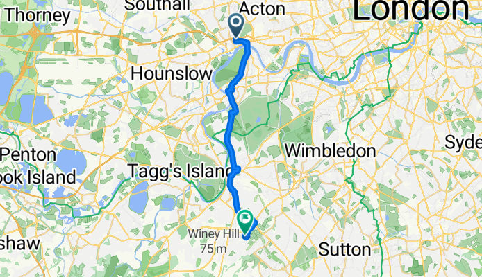Clayponds Lane, Brentford to Davis Road, Chessington