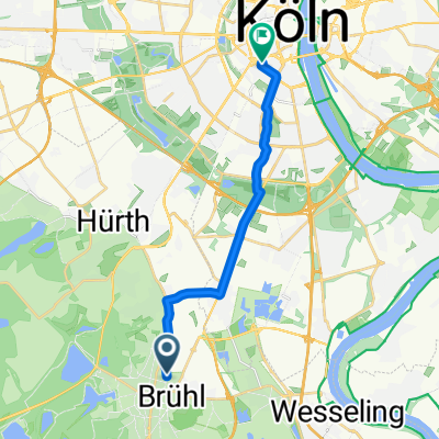Brühl, Brühl nach Am Weidenbach, Köln