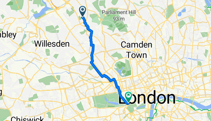 Granville Road, London to Brick Street, London