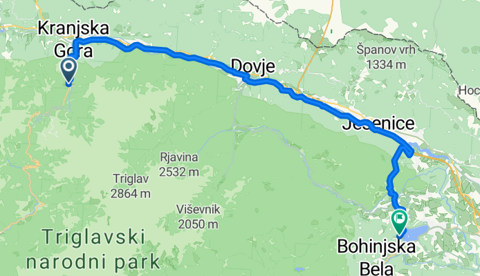 Route zu Camping Bled