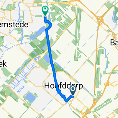 Jupiterstraat, Hoofddorp to Professor van der Scheerstraat, Haarlem