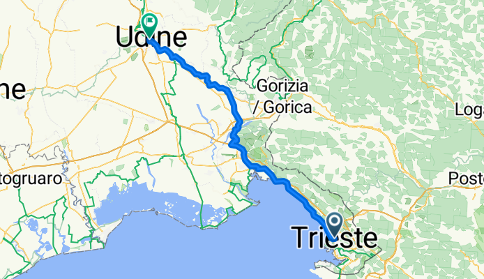 Route nach Udine
