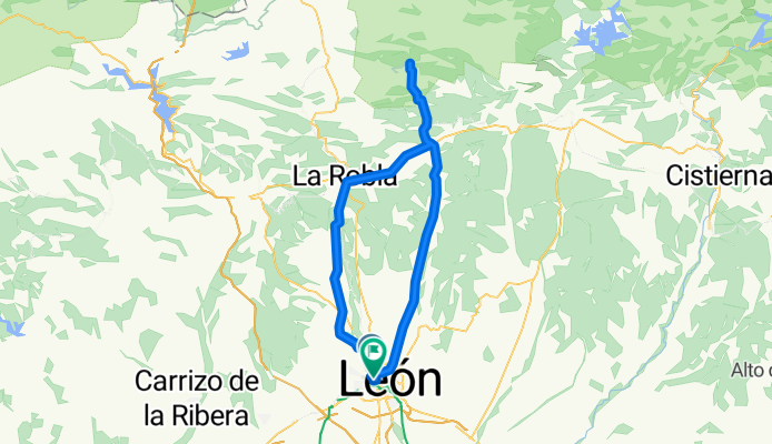 88 km. León, Garrafe, Felmín, Matallana, El Fenar, La Robla, Lorenzana, León.