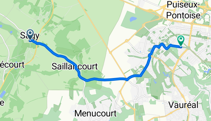 Rue de la Mairie, Sagy to Avenue du Terroir, Cergy