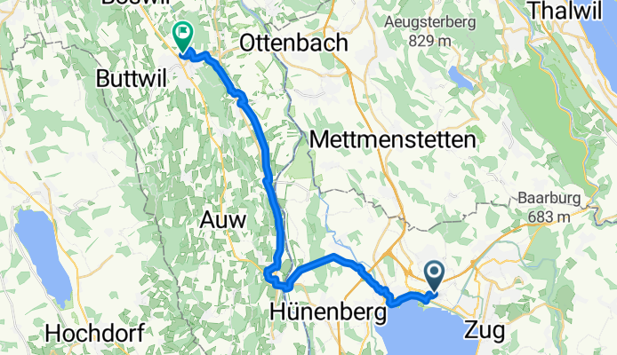 Zug, Zug nach Aargauer Weg, Muri AG