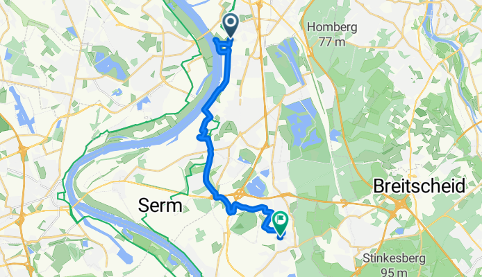 Grunewaldstraße, Duisburg nach Heltorfer Mark, Düsseldorf