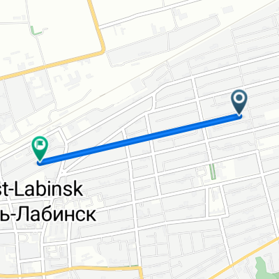 От улица Рубина 108/74 до Рабочая улица