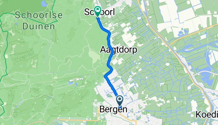 Nassaulaan, Bergen (NH) nach Duinweg, Schoorl