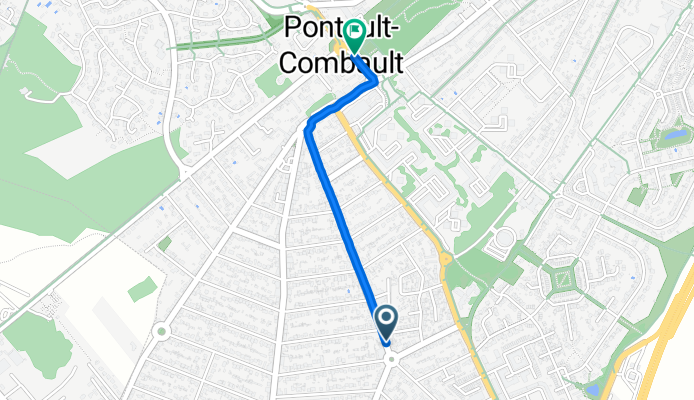Avenue des Chardons, Pontault-Combault à Avenue de la République, Pontault-Combault