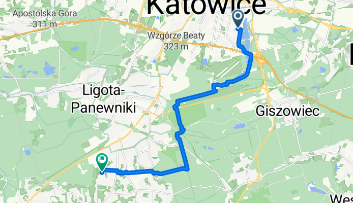 I Paderewskiego, Katowice do Orla, Katowice