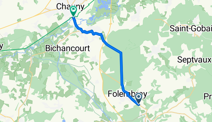 D 937, Folembray nach Rue du Port, Chauny
