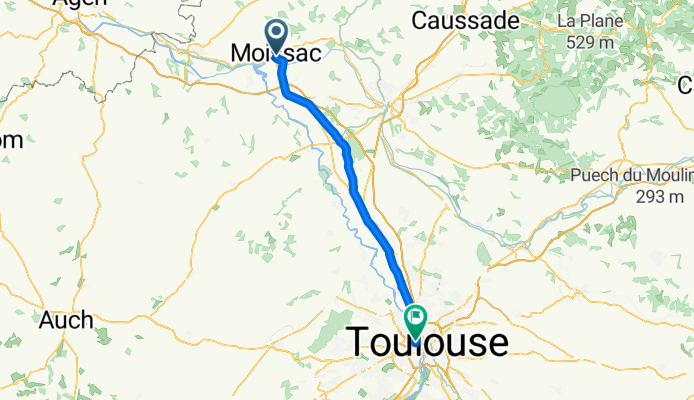 Rue Ste-Catherine, Moissac nach Boulevard de l'Embouchure, Toulouse