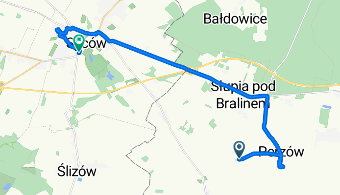 Słupia pod Bralinem, Perzów do Kolejowa, Syców