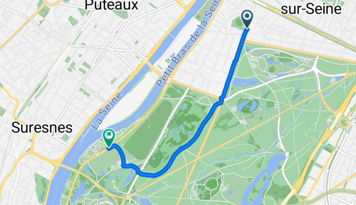 Rue du Général Henrion-Bertier, Neuilly-sur-Seine nach Allée du Bord de l'Eau, Paris