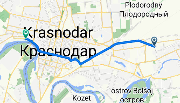 Онежская улица, Краснодар до Кожевенная улица, Краснодар