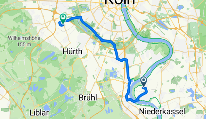 Am Poppenberg, Köln nach Rheinische Allee, Köln