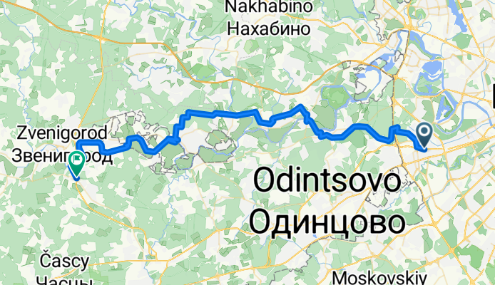 От улица Маршала Неделина до станция Звенигород