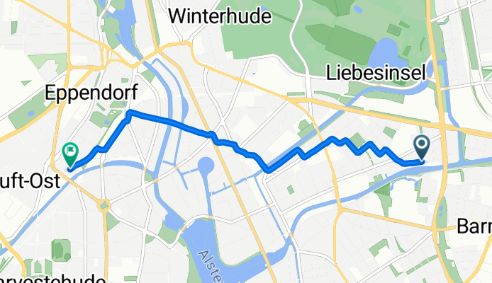 Saarlandstraße, Hamburg nach Eppendorfer Baum, Hamburg