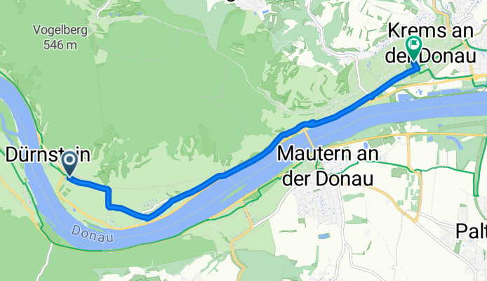 Dürnstein, Dürnstein nach Döllingerpark, Krems an der Donau