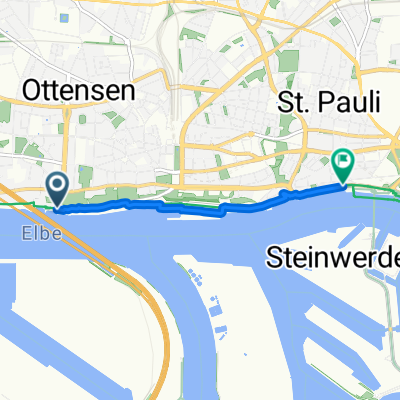 Nord-Ostsee-Wanderweg, Hamburg nach Bei den St-Pauli-Landungsbrücken, Hamburg