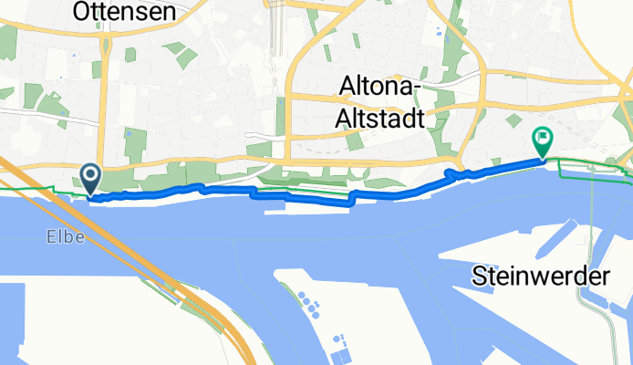 Nord-Ostsee-Wanderweg, Hamburg nach Bei den St-Pauli-Landungsbrücken, Hamburg