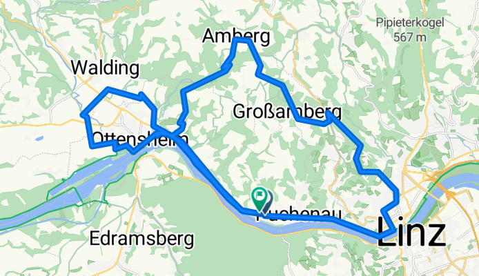 Walding - Pöstlingberg - Urfahr - Donauradweg - Walding