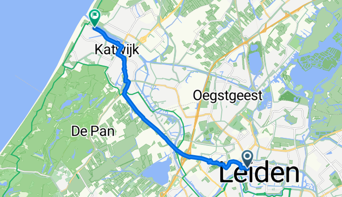Kort Rapenburg, Leiden nach Buitensluis, Katwijk