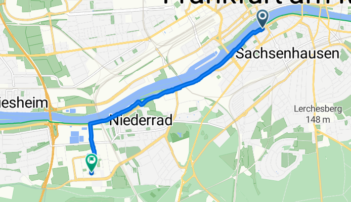Städelstraße, Frankfurt am Main nach Lyoner Straße, Frankfurt am Main