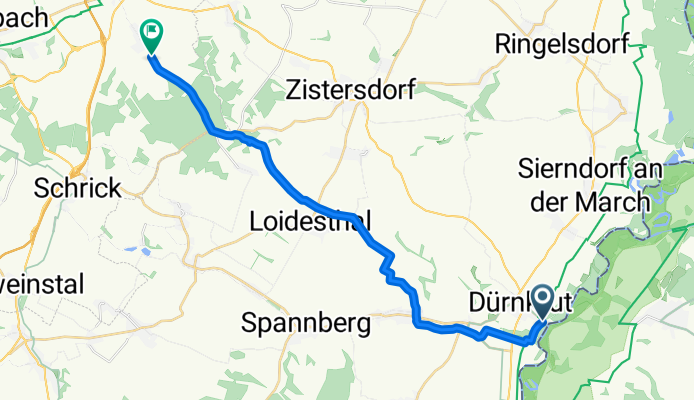 Dürnkrut nach Blumenthalerstraße, Mistelbach an der Zaya