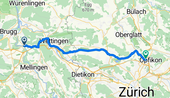 Birmenstorf - Glattbrugg / Rohr/Platten-Balsberg