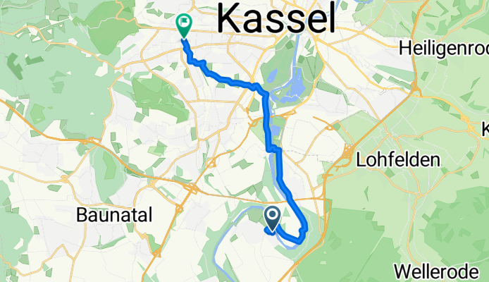 In der Aue, Fuldabrück naar Kassel