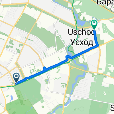 Route to vulica Kalinoŭskaha