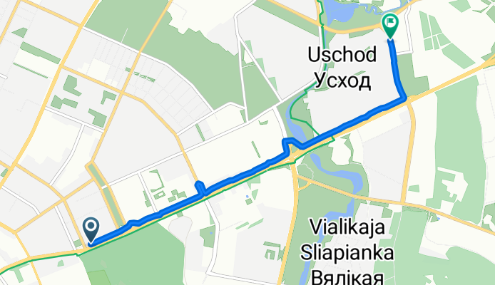 Route to vulica Kalinoŭskaha