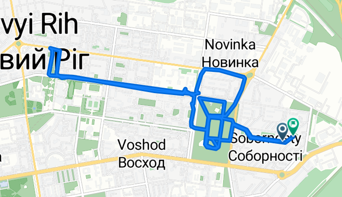 вулиця Соборності to вулиця Героїв АТО