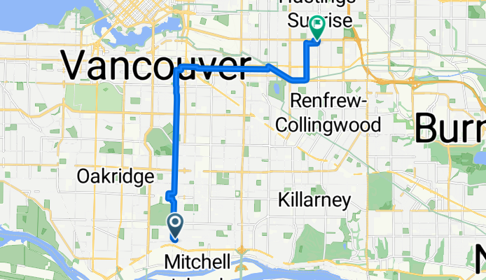 E 62nd Ave, Vancouver to E 1st Ave, Vancouver