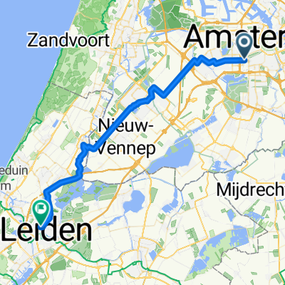 Warmondstraat, Amsterdam to Bargelaan, Leiden