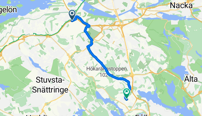 Vretensborgsvägen, Hägersten to Farstagången, Farsta