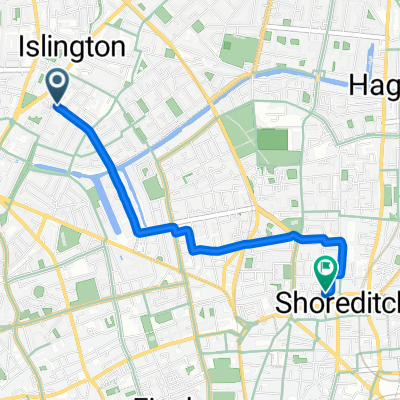 Islington Green, London to Burbage House, London