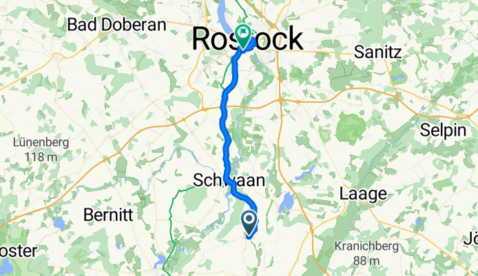 5.Etappe Warnow, Mistorf nach Rostock
