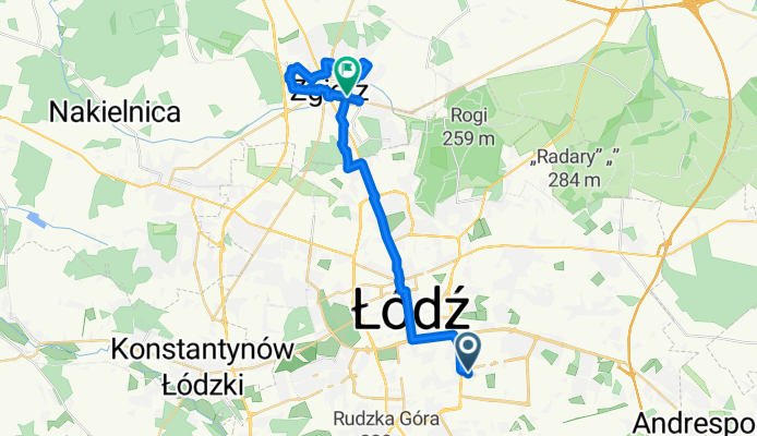 J Brzechwy, Łódź do 1 Maja, Zgierz